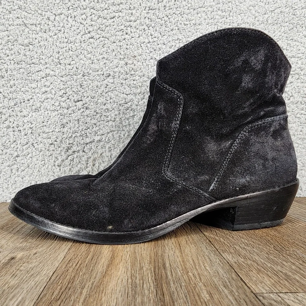 Via‎ Spiga Women's Size 7M Black Suede Leather Western Ankle Booties Boots